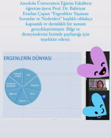 Ergenlikte Yaşanan Sorunlar ve Nedenleri Başlıklı Sunum